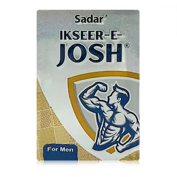 "Sadar Dawakhana Ikseer Josh: Herbal supplement aimed at improving semen quality, addressing spermatorrhoea and nocturnal emissions, and enhancing overall male health