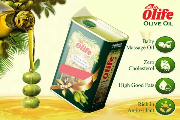 Pure M A Oliva Olive Oil bottle for heart health, hair growth, and skin nourishment
