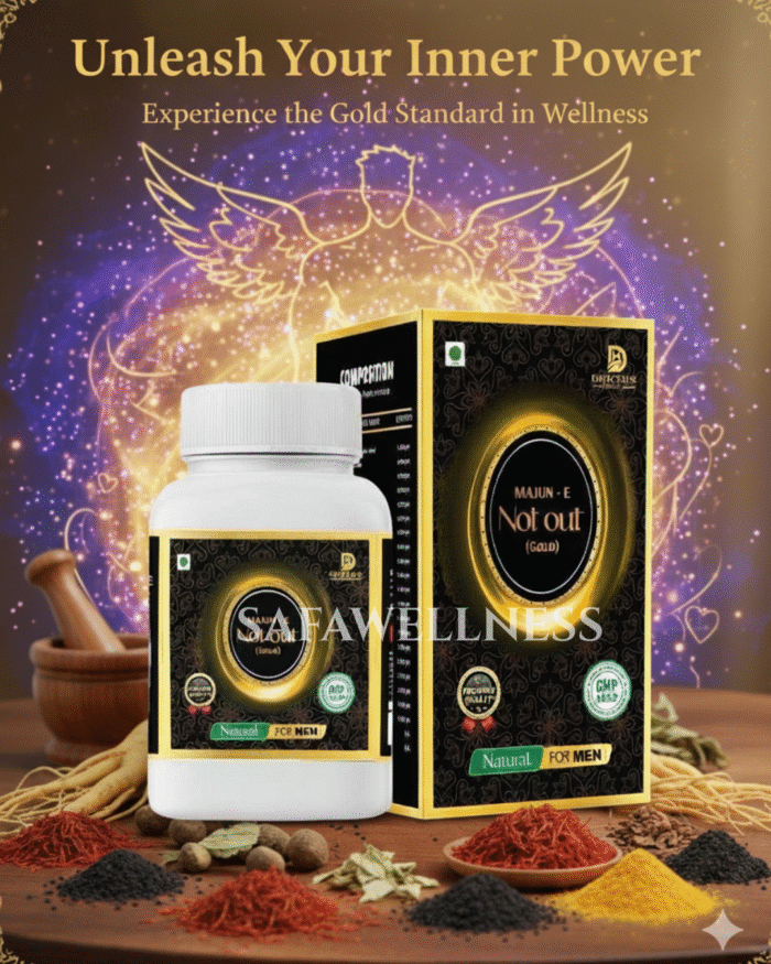 Majun E Not Out Gold sex medicine for men for stamina, vitality, and improved sexual performance – Safawellness