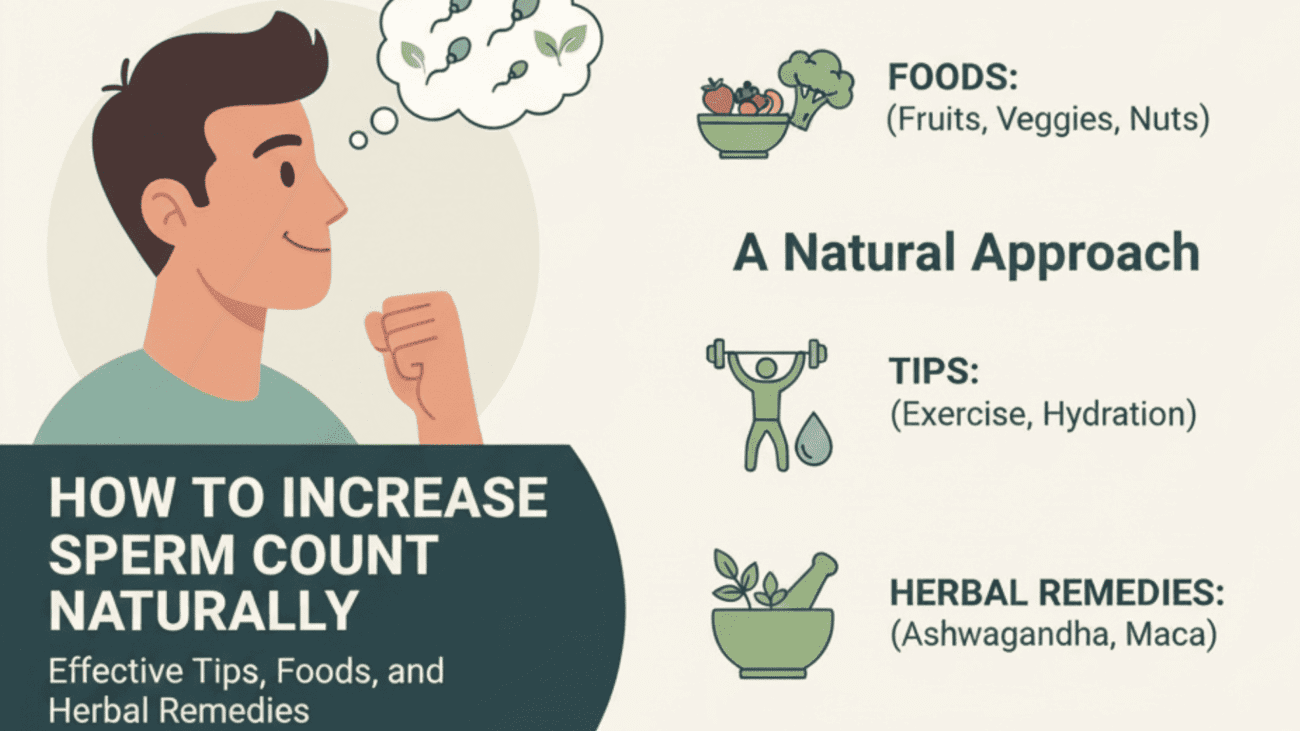 How to increase sperm count naturally using herbal remedies, healthy foods, and lifestyle changes
