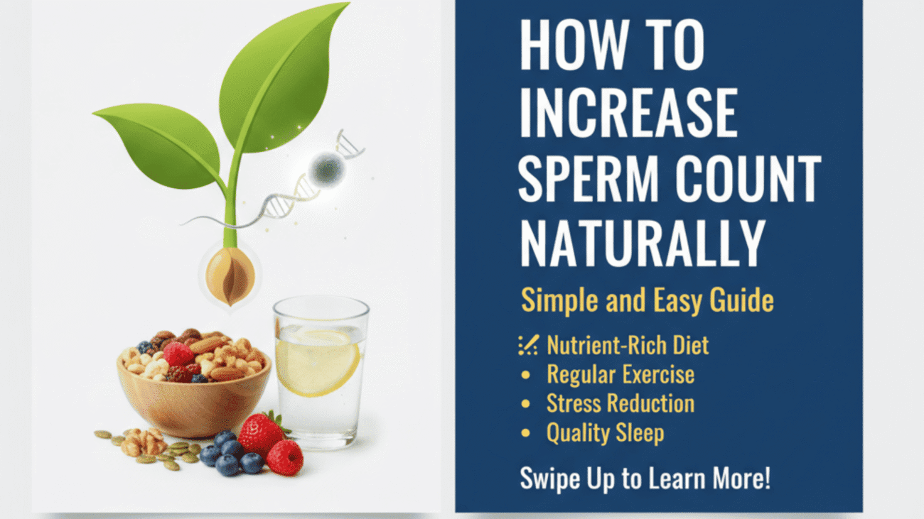 Natural ways to increase sperm count using healthy food, lifestyle changes, and herbal support for better male reproductive health.