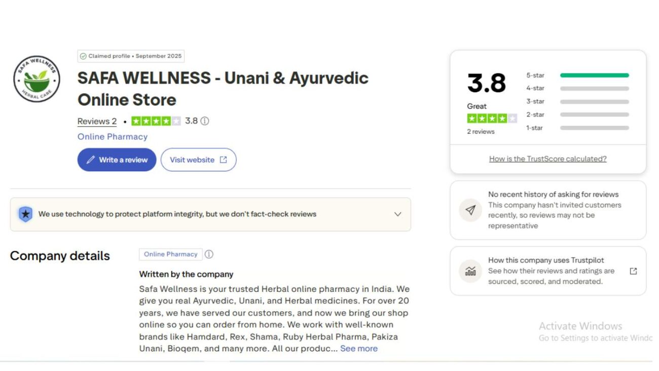 Safawellness Trust Pilot Review